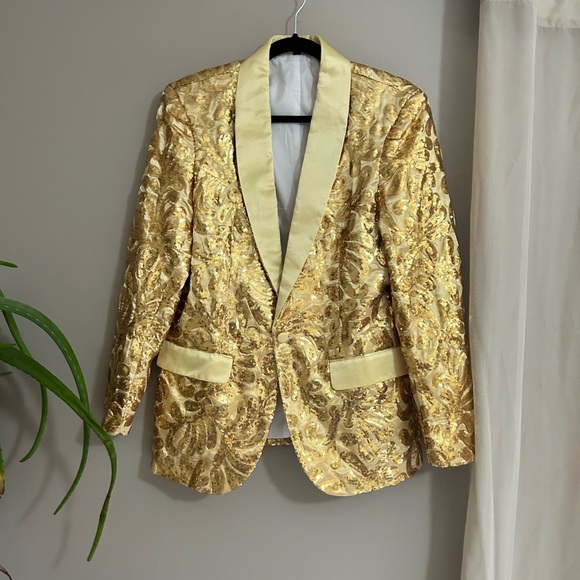 Men’s gold sequins jacket - Picture 1 of 9